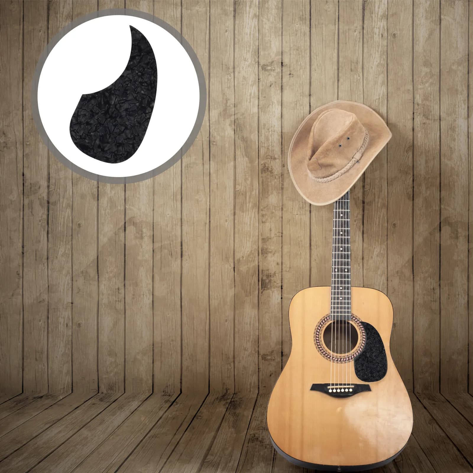 Adesivo Protettivo per Chitarra a Forma di Goccia in PVC, per Chitarra Acustica da 40-41 Pollici, Decorativo e Anti-Graffio Professionale