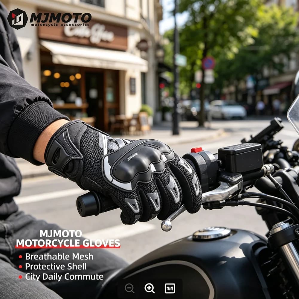 Breathable Lightweight Summer Motorcycle Gloves Touchscreen Night Reflective Design Accessories for Cycling Racing Off-Road