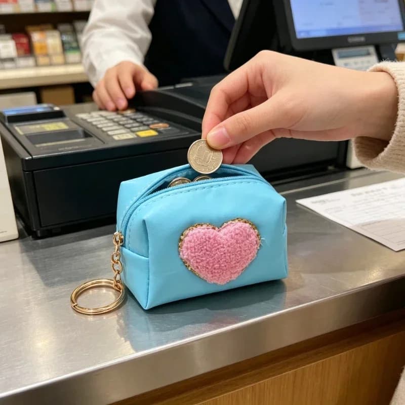 Portachiavi Mini Cartoon, Portamonete con Cerniera, Portafoglio Carino per Uso Quotidiano, per Contenere Monete, Auricolari e Piccoli Oggetti