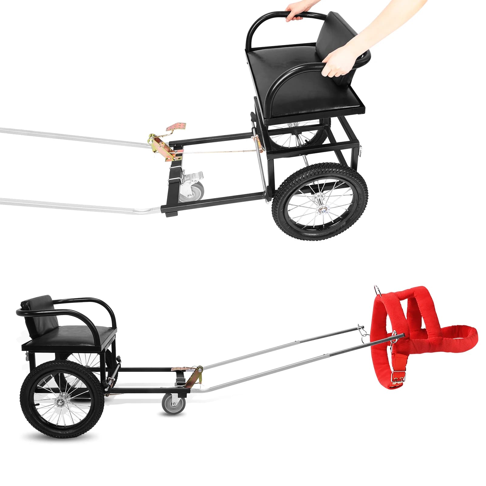 Carrello per cani con sedile per portare i tuoi animali domestici al supermercato, carrello da passeggio per cani con doppio freno, portata 40-60 kg