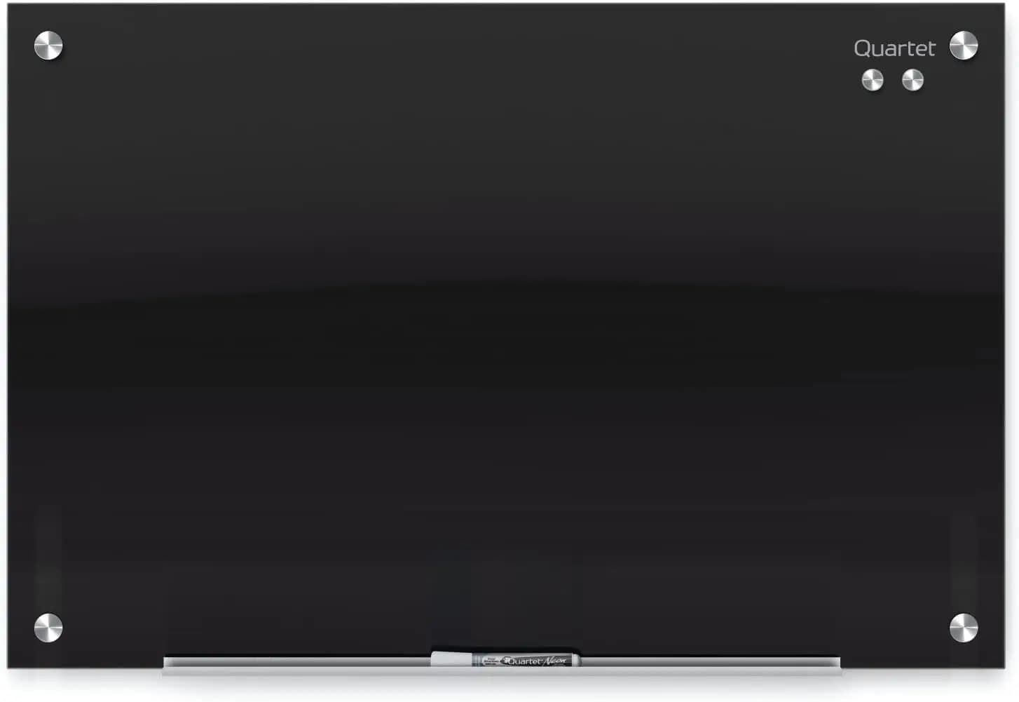 48x36 Glass Whiteboard for Wall, Magnetic Dry Erase Board, Black