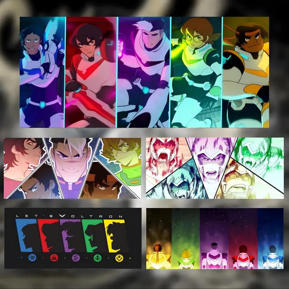 animation mecha V-Voltron Legendary Defender Mouse Pad Large Thick Desk Pad Stitched Edges Gaming Mouse Mat for PC