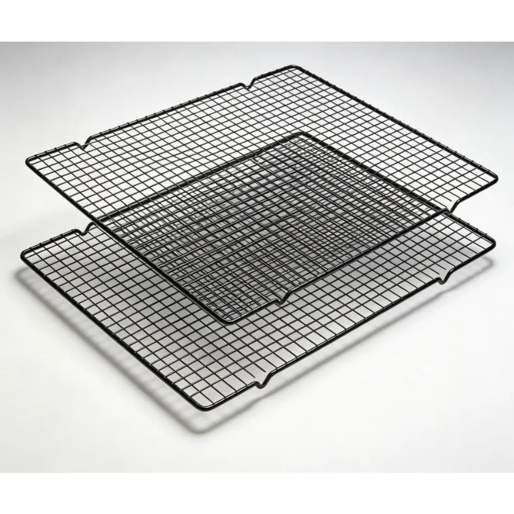 10"x16" Black Rectangular Cooling Racks Set 2Pcs Non Stick Carbon Steel Baking Rack For Cake Cookie Bread Kitchen Baking Tools