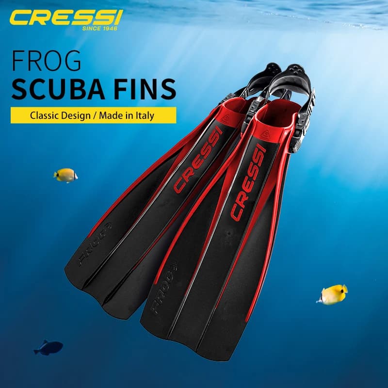 Cressi Frog Fins for Scuba Diving and Snorkeling with Adjustable Strap Classic Design Unisex Adult