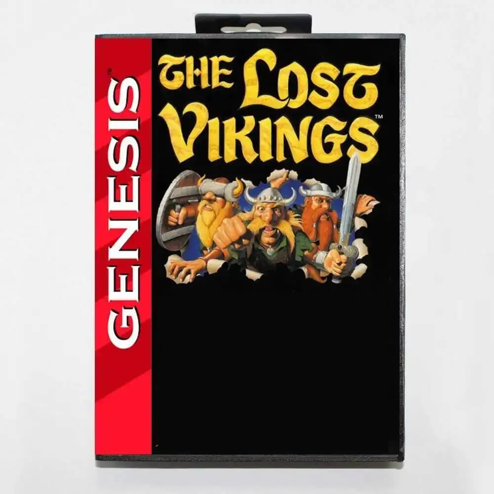 Cartuccia di gioco Lost Vikings MD 16 Bit USA Cover per console Sega Megadrive Genesis