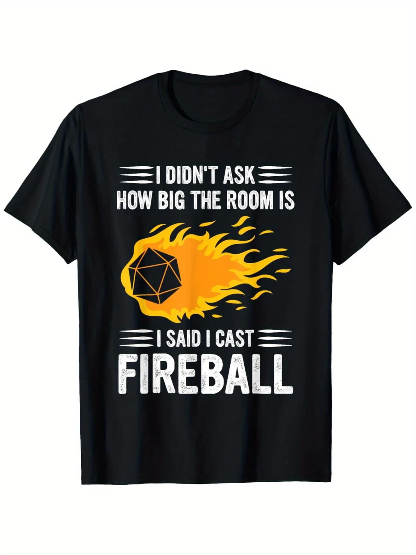 T-shirt D&D "I Cast Fireballs" - 100% cotone, maglietta grafica Bold Fiery S-3XL