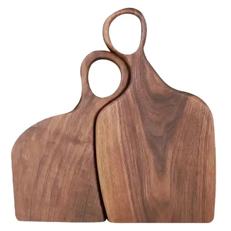 ABKY - Black Walnut Tagliere, Wood Tray for Steaks and Breads, Solid Wood Taglieri Set, Complementary Food Tagliere
