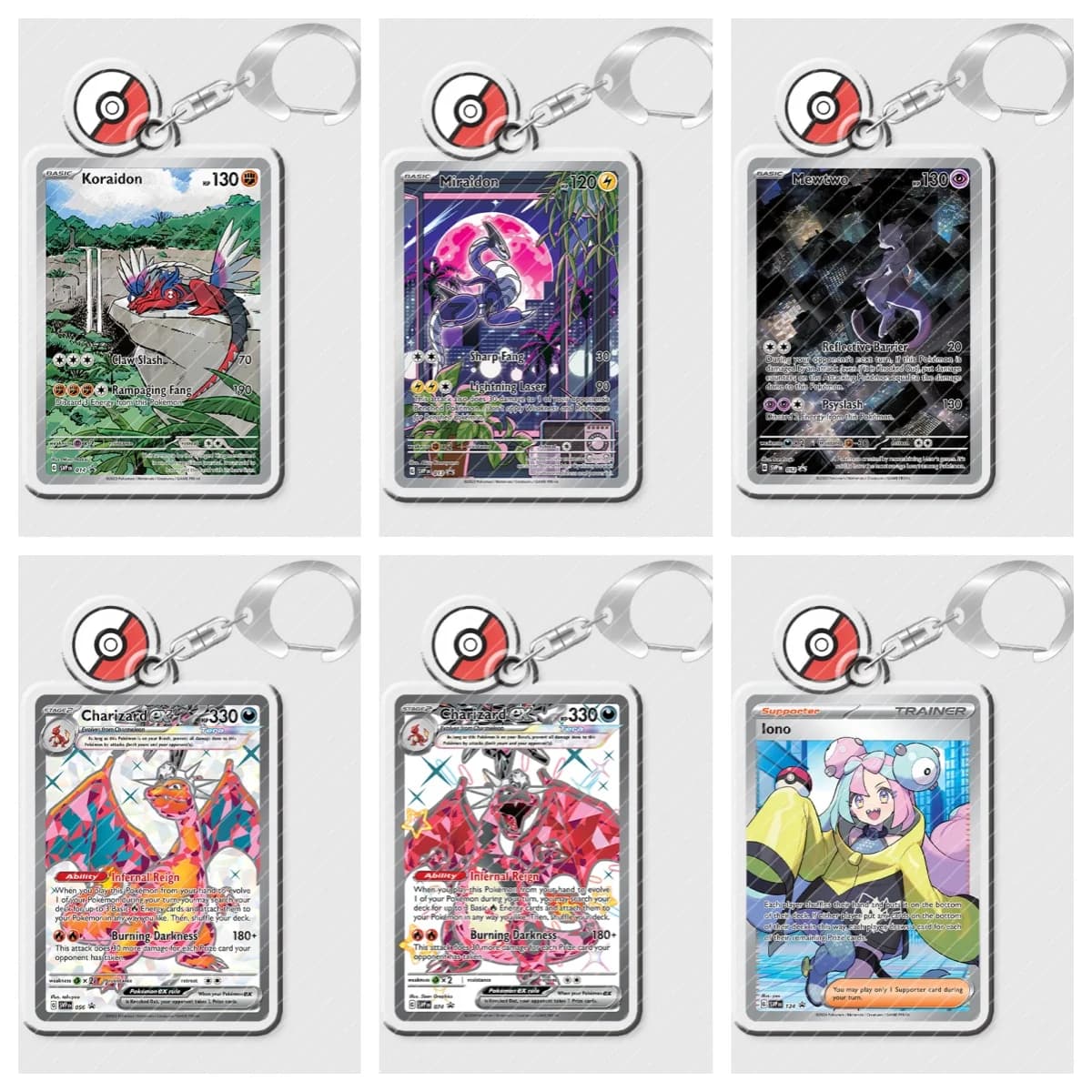 Keychain Pendents and Pendants for Pokemon Scream Tail Miraidon Charmander Snorlax Mewtwo Mimikyu Meowscarada Anime Game Collection Toy FAI FROM TE