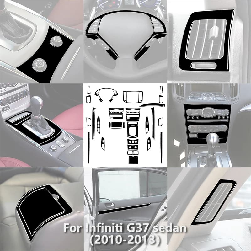 Per Infiniti G37 berlina 2010 2011 2012 2013 Brand New ABS Gloss Nero Auto Decorazione di Interni Adesivi Accessori Per Interni Auto