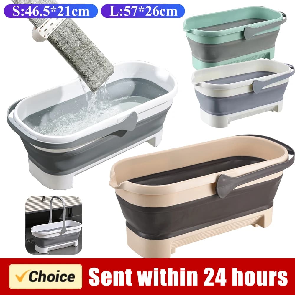 Secchio per mocio portatile cesto portabiancheria pieghevole con ruota lavabo pieghevole articolo per la casa per il lavaggio del bacino da campeggio per la pesca