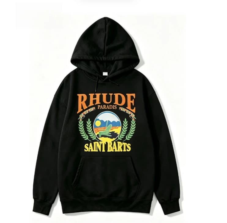 2026 new Olive leaves encircle the scenery. Round emblem men's and women's unisex hooded sweatshirt.