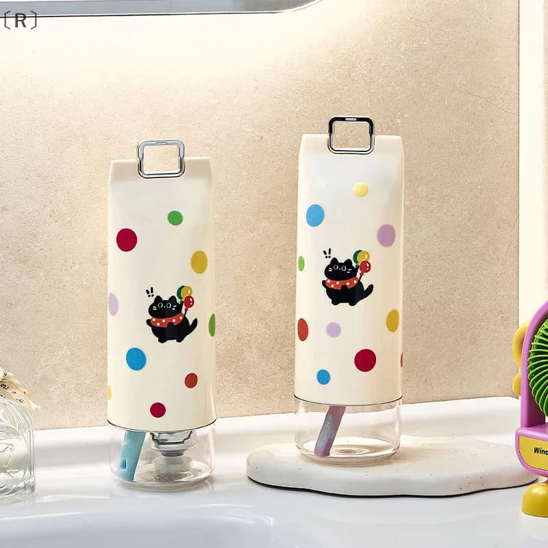maveraR Carino Polka Dots Contenitore per spazzolino portatile Organizzatore da viaggio Spazzolino Porta dentifricio Scatola di immagazzinaggio Plastica obrazWinter2 onder