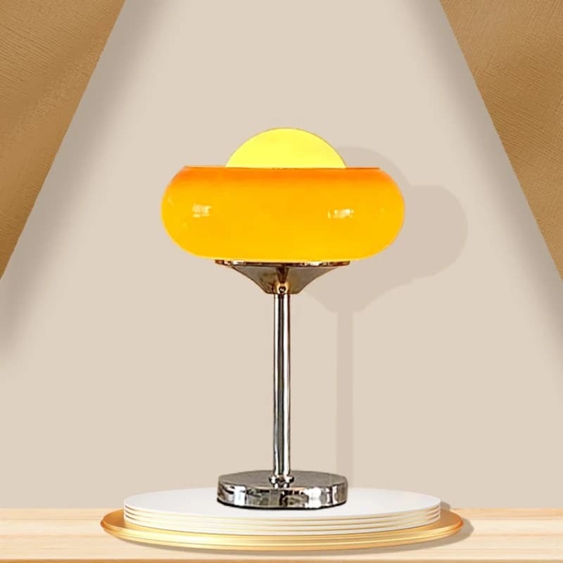 Lampada da Tavolo in Vetro Artigianale Stile Nordico Vintage Moderno per Soggiorno, Camera da Letto, Studio, Hotel, B&B