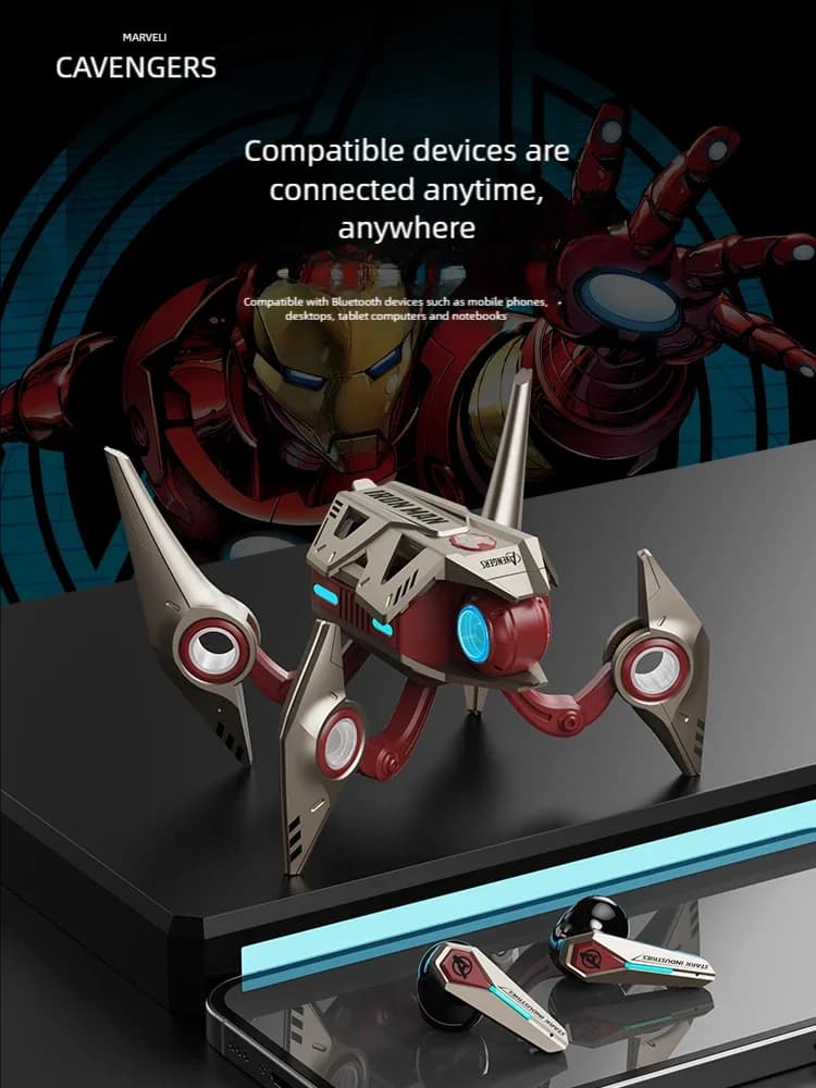 MARVEL Bluetooth TWS Special Shaped Wireless Headphones With Noise Reduction With Long Battery Standby for iPhone