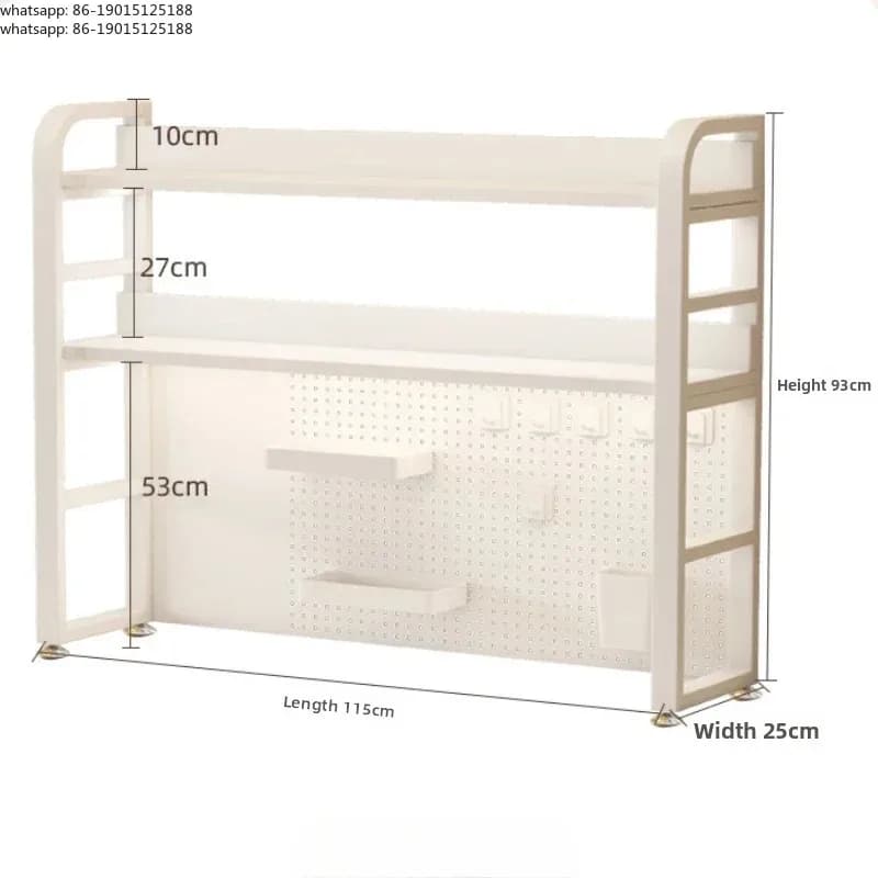 Minimally Modern Office Desk with Multi Layer Wrought Iron Storage Rack Student Home Computer Desktop Perforated Board Bookshelf
