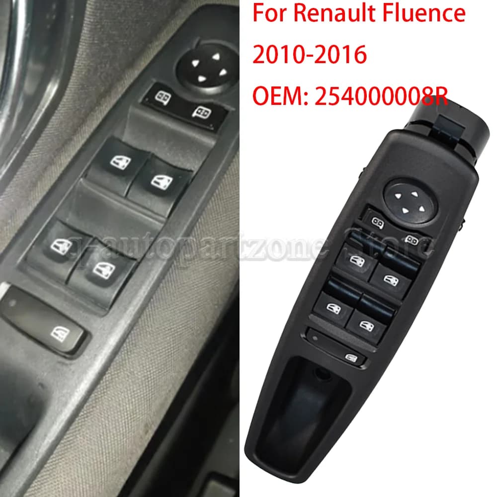 Interruttore di controllo finestrino interno auto 254000008R, pulsante interruttore finestrino lato guida per Renault Fluence L30 Megane Laguna 2010-2016