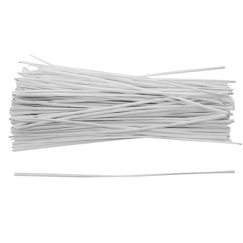 260Pcs Cable Organizer Binding Packaging Wire Twist Ties White 150X2.2Mm