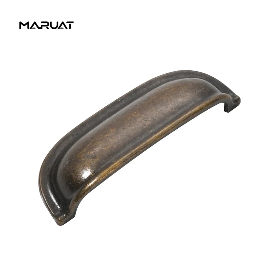 MARUAT Maniglie e pomelli retrò in metallo per cassetti e ante di cucina, maniglie a conchiglia in ottone anticato per mobili e armadietti