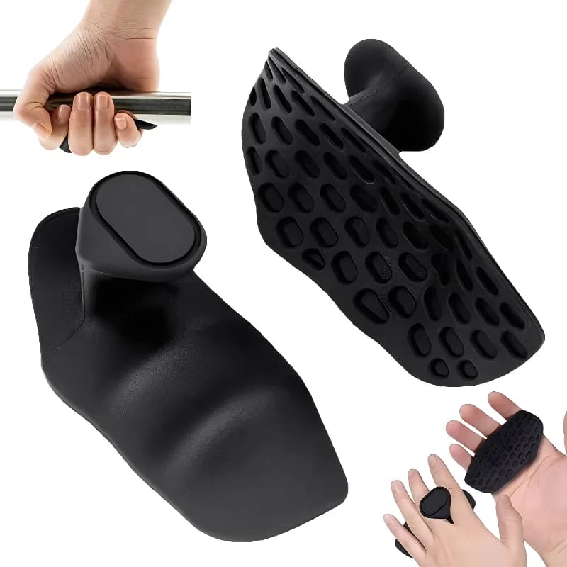 Anti‑Slip Gym Grips 2Pcs, Fingerless Workout Gloves Silicone Palm Protection for Weight Lifting Pull‑Up, Men Women Hand Guards