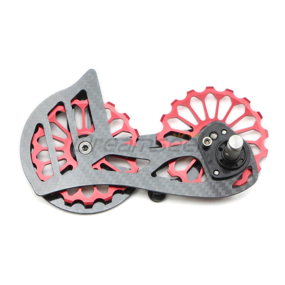 Ruota di guida per bici da strada in fibra di carbonio cuscinetto in ceramica Kit puleggia per gabbia per deragliatore posteriore per bicicletta 17T per Shimano 4600 4700 5700 5800
