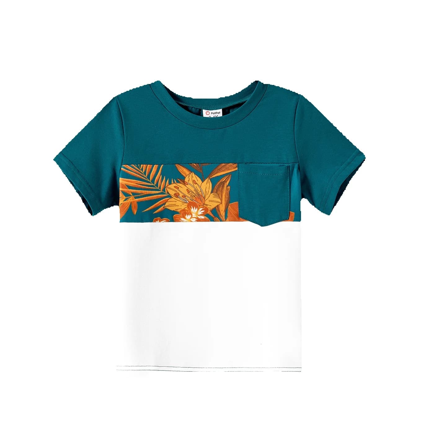 PatPat Boy Allover T-shirt aderente con volant e coulisse con stampa floreale