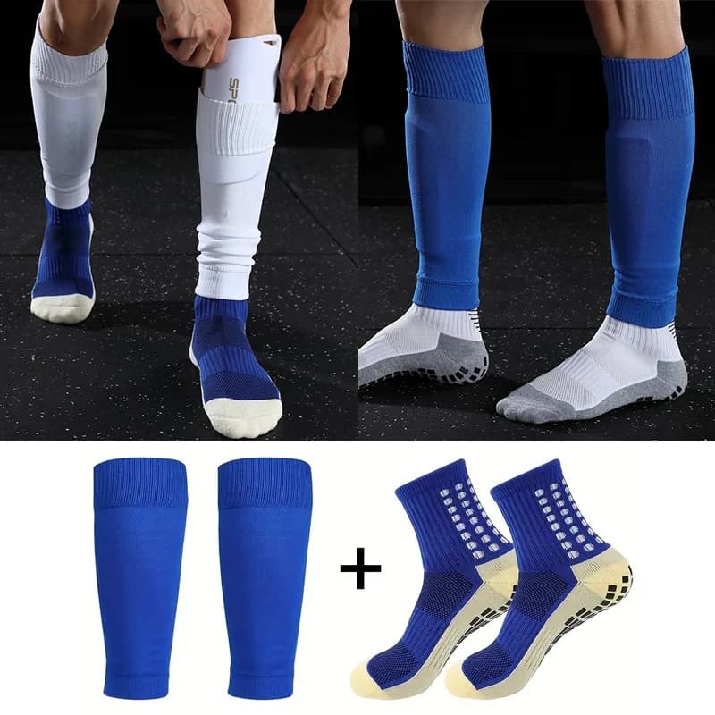 2 pairs of football socks Fitness breathable anti-slip and sports leg sleeves Set men's football Tennis basketball socks