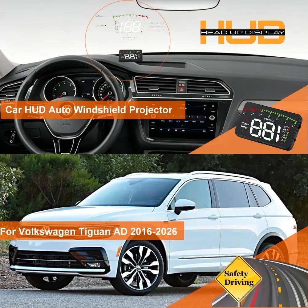 Display Head-Up HUD per Auto Volkswagen VW Tiguan 5N 2007-2018 Tiguan AD 2016-2026, Proiettore per Parabrezza, Accessori Auto
