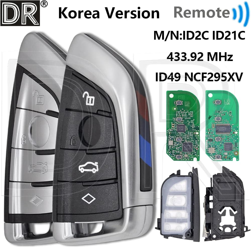 Ottima chiave di prossimità per auto BMW G30 520D 2017 Telaio Serie G ID2C ID21C 433.92MHz PCB Originale Versione Coreana ID49 NCF295XV