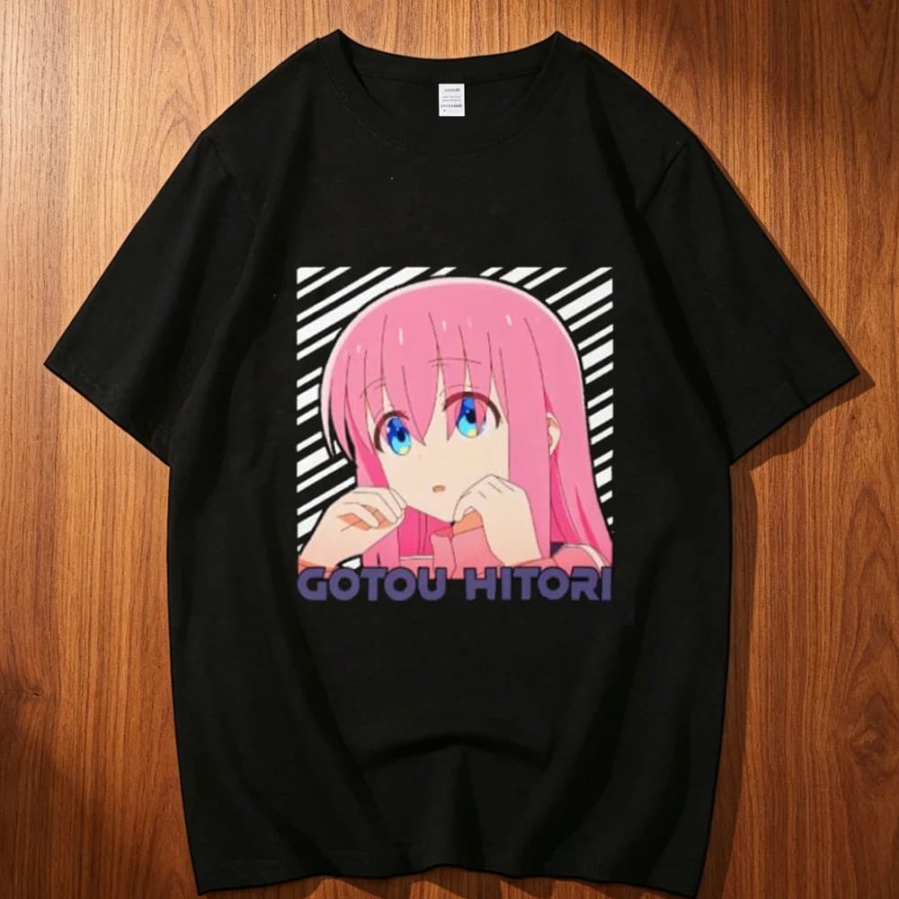 Bocchi the Rock cotton men kawaii anime graphic Breathable Y2k Classic top tees Punk University 2000s Pop Culture Psychedelic