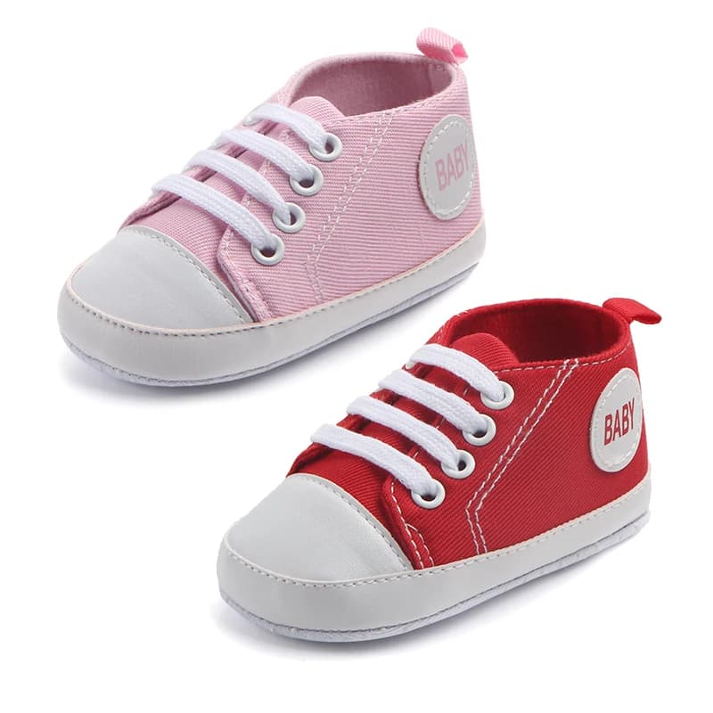 Scarpe da ginnastica in tela per ragazzi o ragazze, suola morbida leggera e antiscivolo per primi camminatori per tutte le stagioni, scarpe per neonati da 0 a 18 mesi