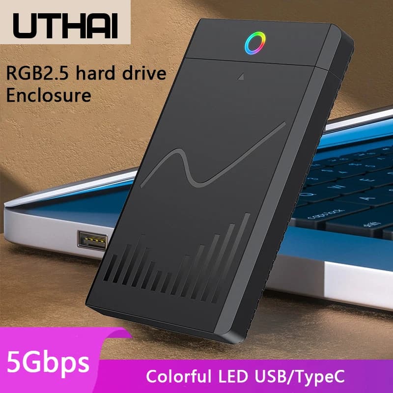 UTHAI Custodia SSD da 2,5 pollici senza attrezzi USB 3.0/3.1/2.0 Tipo-C Scatola per unità a stato solido esterna per notebook per espansione di archiviazione
