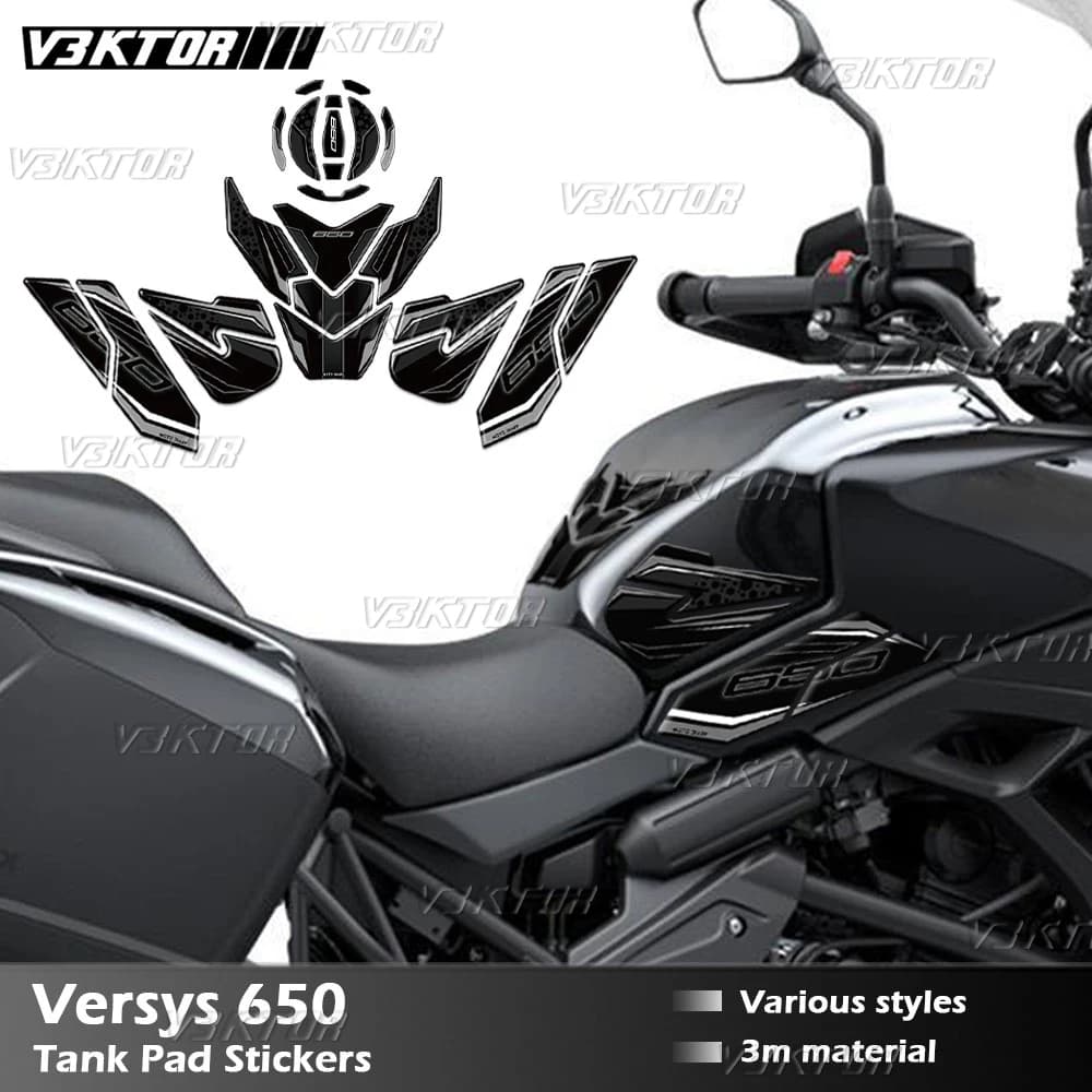 Moto Rilievo Del Carro Armato Del Carburante Adesivo Tappo Gas Olio 3D Decal Copertura Della Protezione Impermeabile Per versys650 VERSYS 650 2022-2024