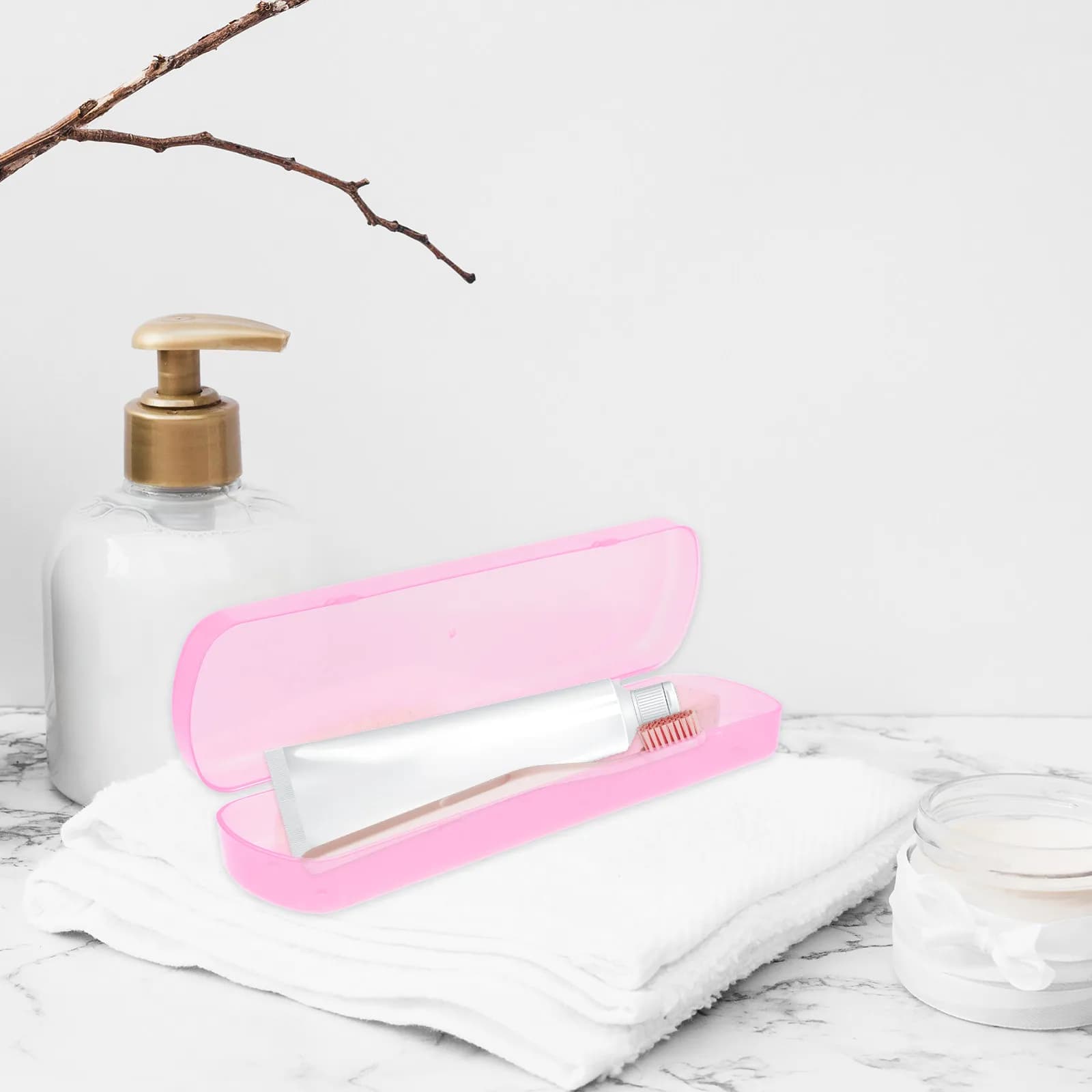 Set da 3 Custodie da Viaggio per Spazzolino in PP, Porta Spazzolini Portatili Sigillati, Contenitore in Plastica per Dentifricio, Scatola per Spazzolino da Esterno