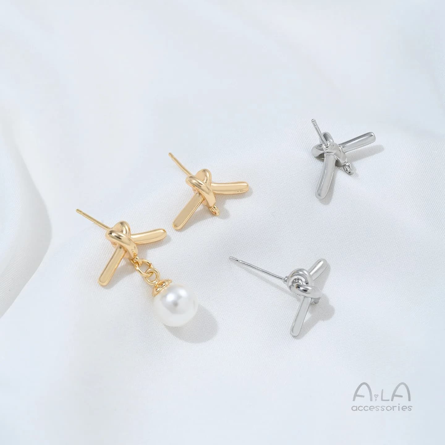Orecchini Annodati Placcati in Rame e Oro 14K, Design di Nicchia, Orecchini di Lusso Leggero di Alta Gamma, Accessori Fai-da-Te Fatti a Mano