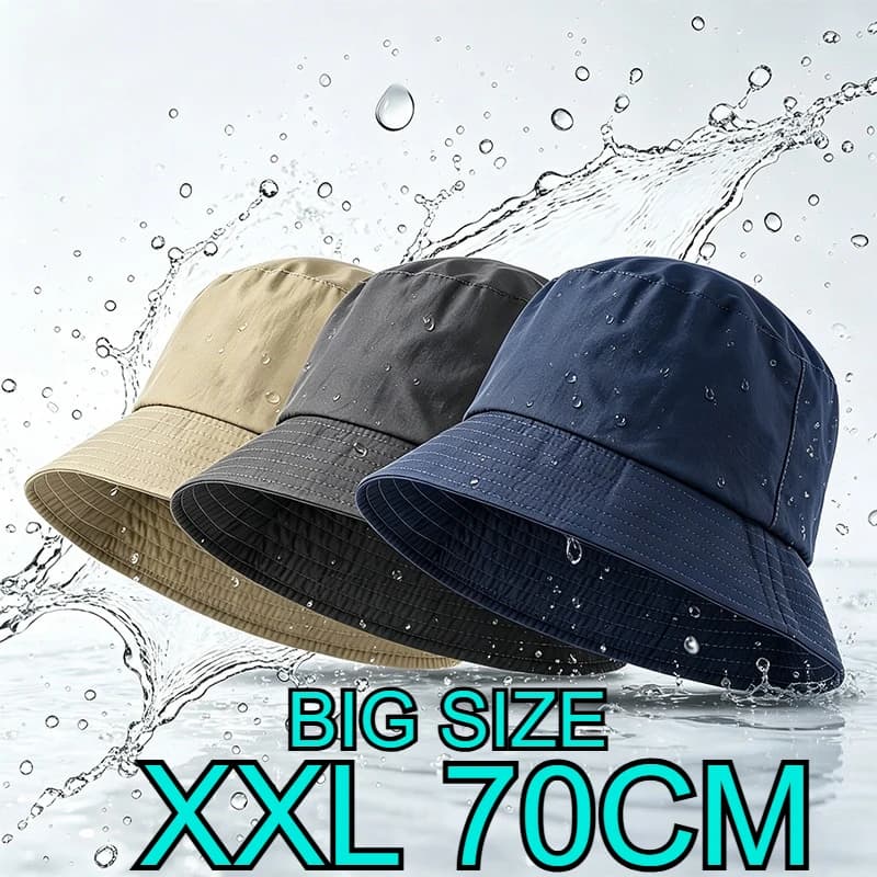 Oversize XXL 70CM Bucket Hats Summer Outdoors Sunscreen Quick Drying Lightweight Breathable Waterproof Panama Fisherman Cap