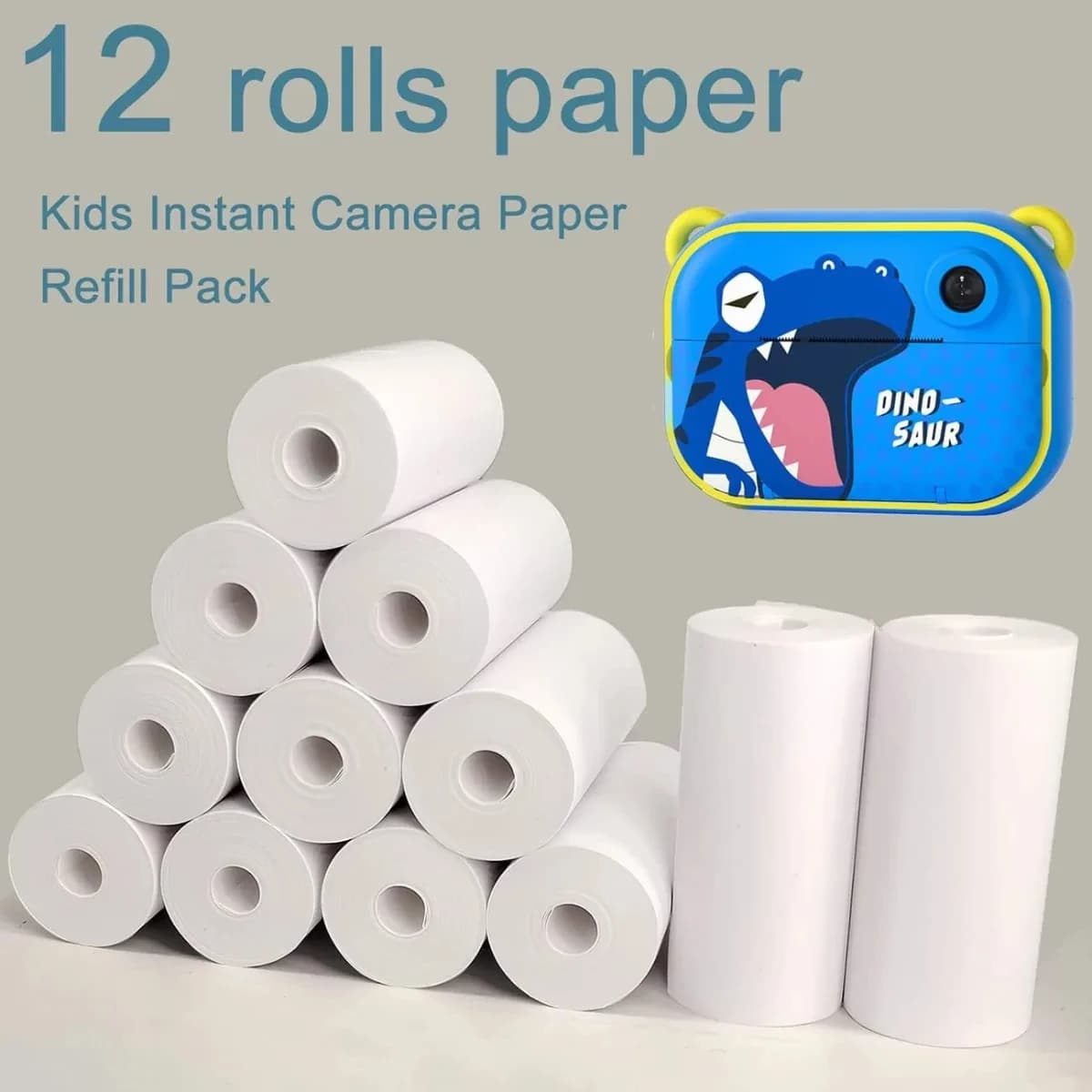 12 children's instant camera charging rolls, printing paper film, coreless thermal printing for 57 mm portable cash registers, mobile printer