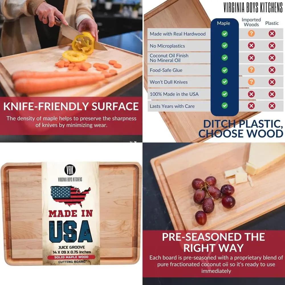 Tagliere in Legno d'Acero Americano - Legno Massello