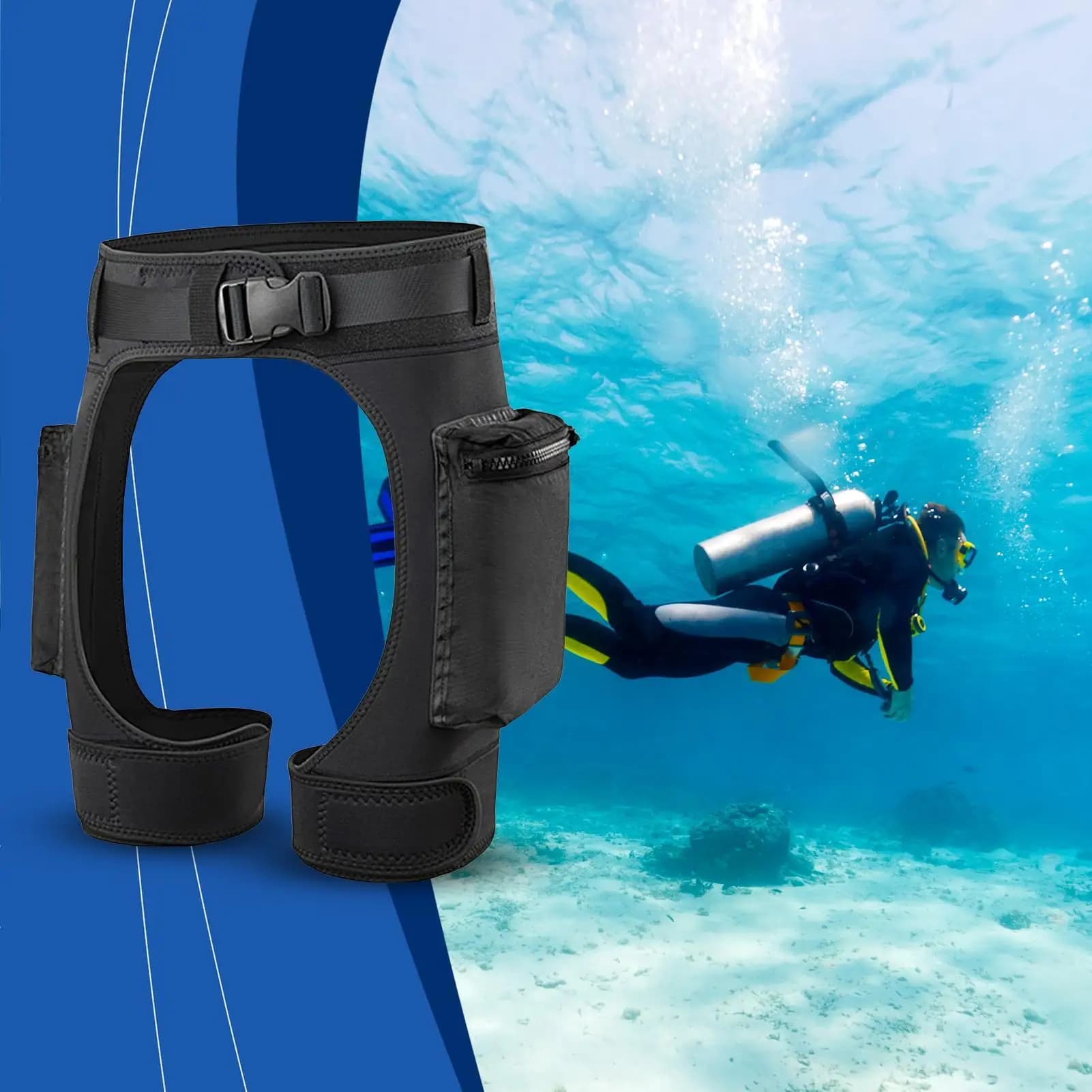 Diving Shorts Elastic Shorts Dive Shorts Adjustable lightweight pants with quick release buckle with snorkeling and surfing pockets