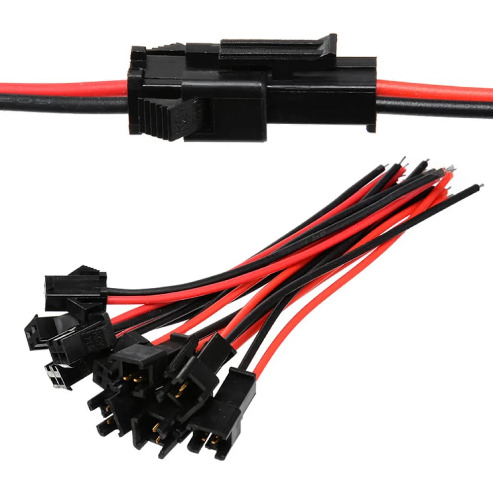 Copper Terminal Wire SM2P Connector Male Female Plug LED Strip Lighting Extension Cord 2 54mm Pitch Quick Connection