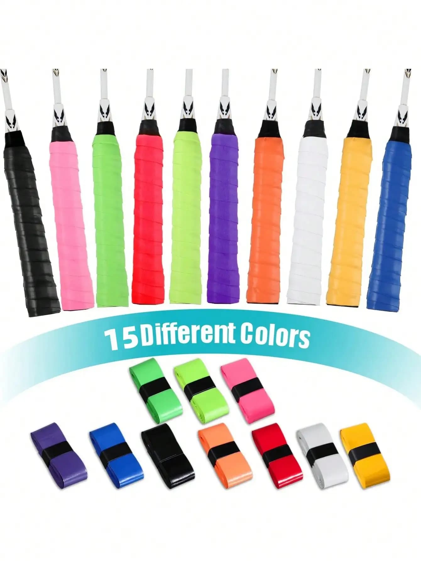 PU Tennis Badminton Overgrip Dry sweat-absorbent non-slip elastic handlegrip tape for padel racket bicycle handlebar fishing rod