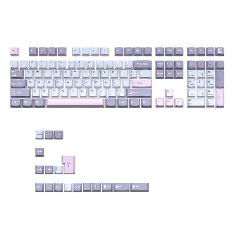Copritasti PBT Macarone 126 tasti Double Shot Cherry Profile adatti per tastiera meccanica Mx 61/68/84/87/98/100/104/108 tasti