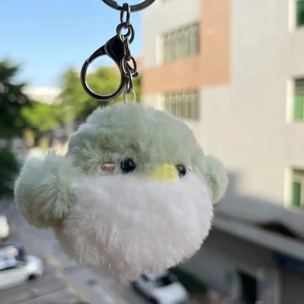 Portachiavi con Ciondolo a Forma di Uccello JinYoung Jackson BamBam GOT7, Peluche 8CM Verde