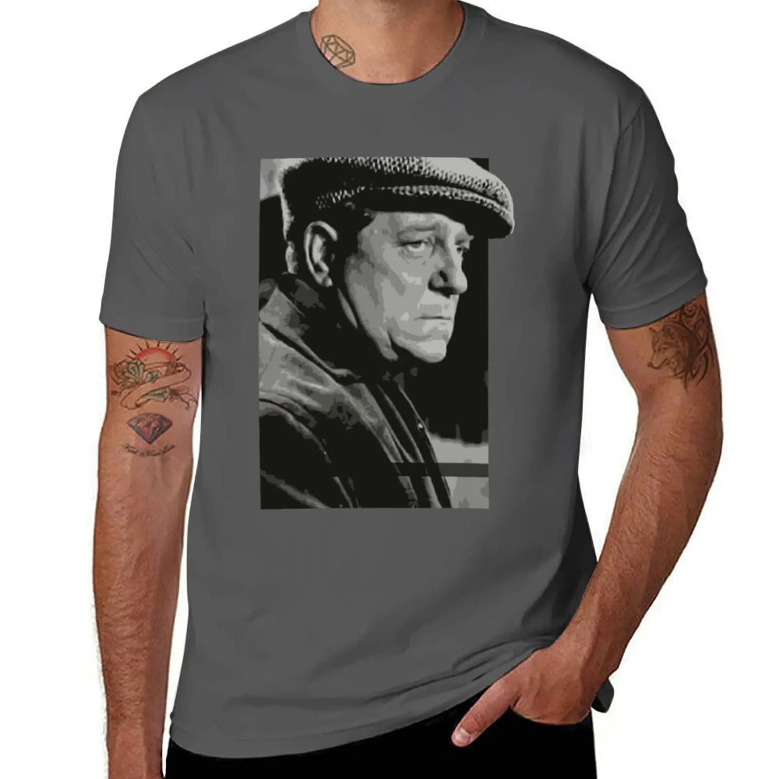T-shirt classica Jean Gabin, top basic a maniche corte per l'uso quotidiano