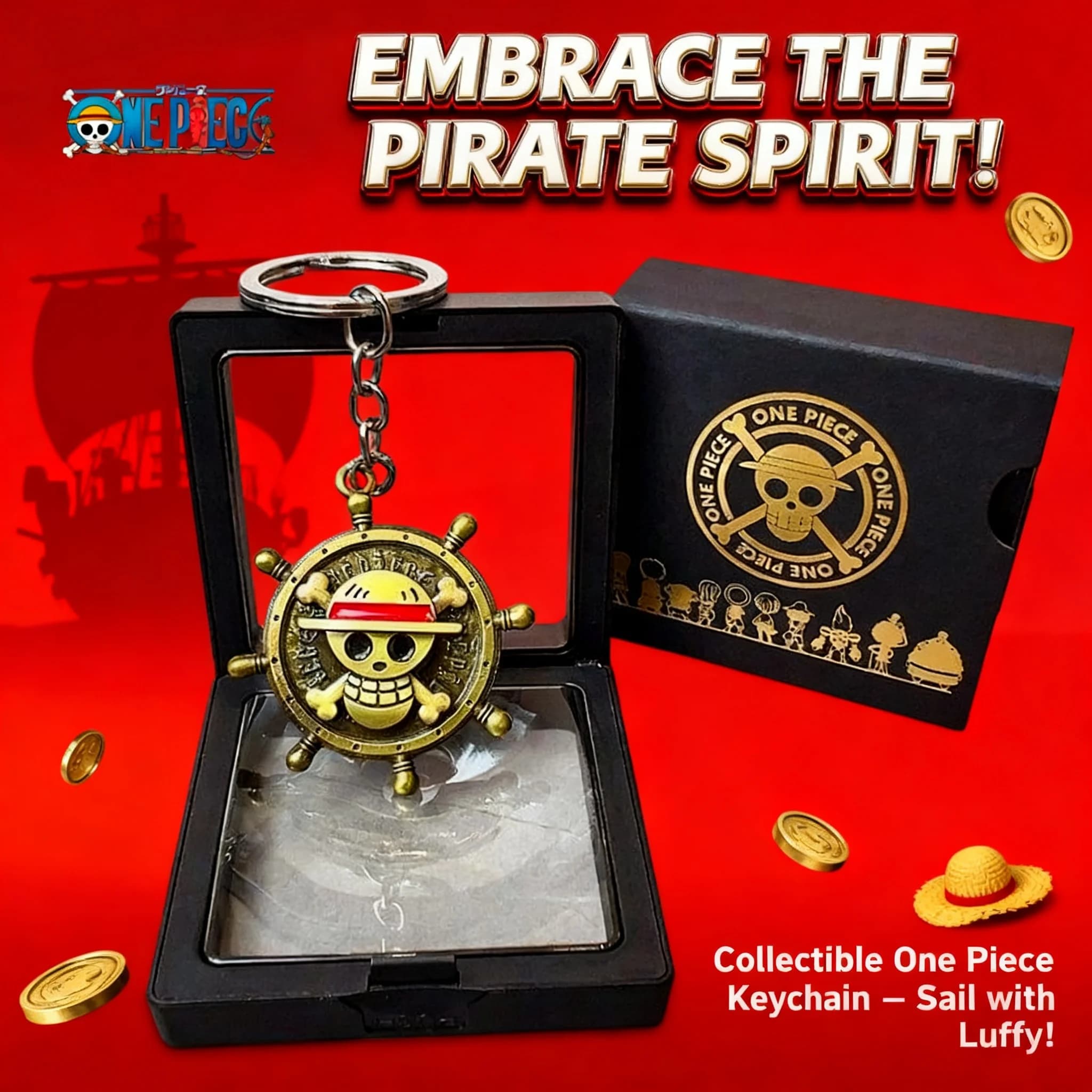 Portachiavi Anime One Piece, Ciondolo in Metallo Cartoon Duffy Chopper, Gioiello per Zaino, Confezione Regalo, Ciondolo Commemorativo Retrò