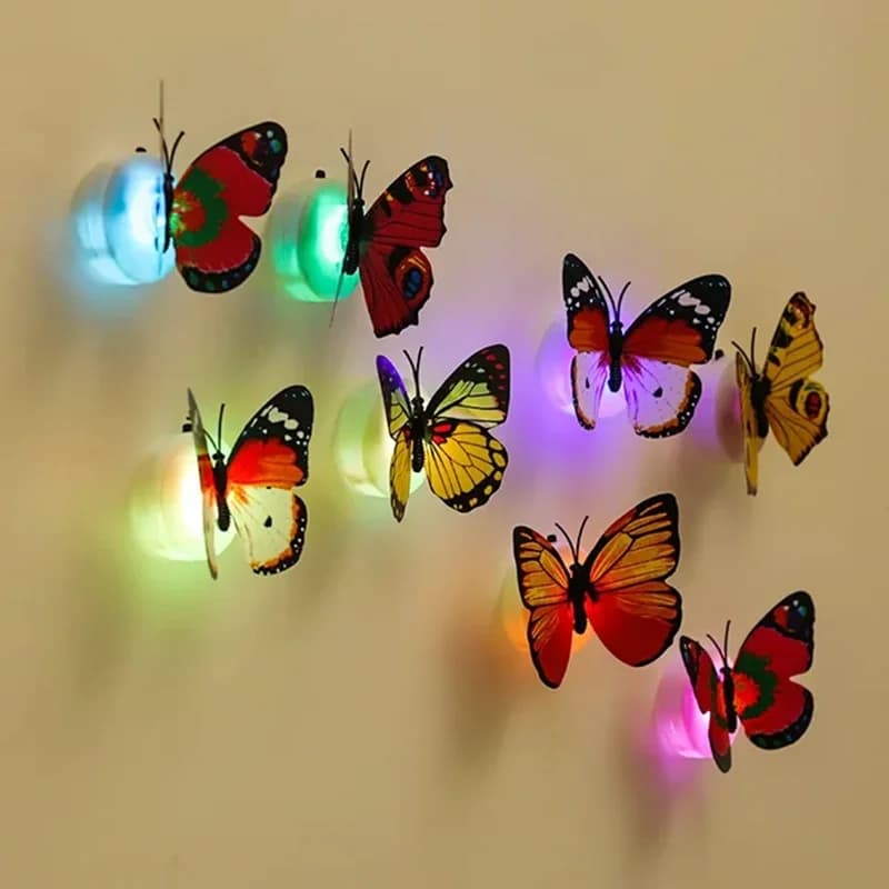 2/1 pezzi LED farfalla colorata luce notturna fai da te LED magnete per frigorifero festa matrimonio soggiorno camera da letto frigorifero decorazioni per la casa