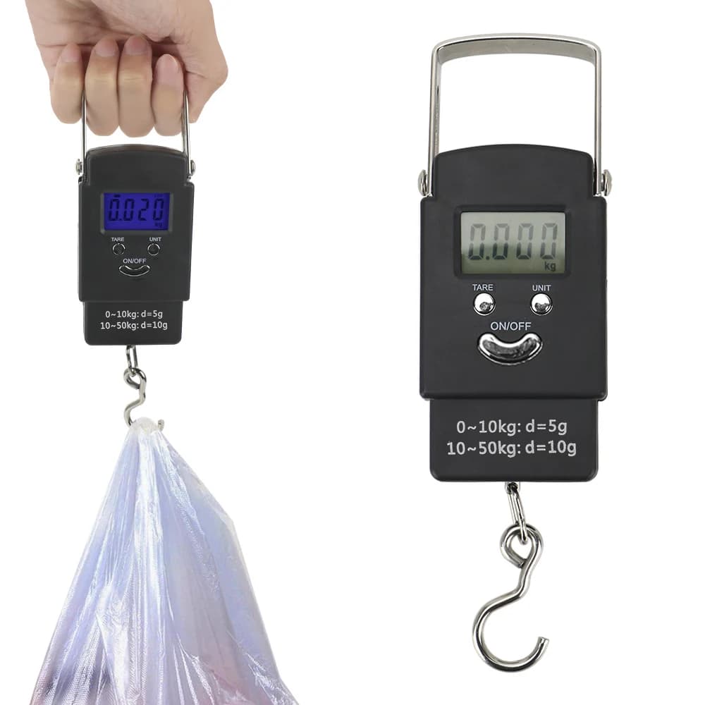 Bilancia digitale sospesa Strumento domestico Bilancia elettronica LCD da 50 kg/110 libbre per bagagli da pesca portatile da viaggio