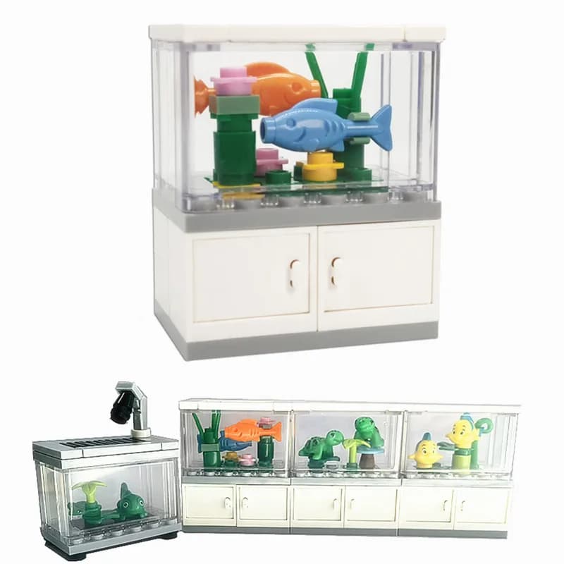 City Friends Acquario Blocchi di Costruzione MOC Assemblare Giocattoli Pesce Pagliaccio Tartaruga Lucertola Pet Blocchi Giocattolo FAI DA TE Giocattoli Creativi per I Bambini Regalo