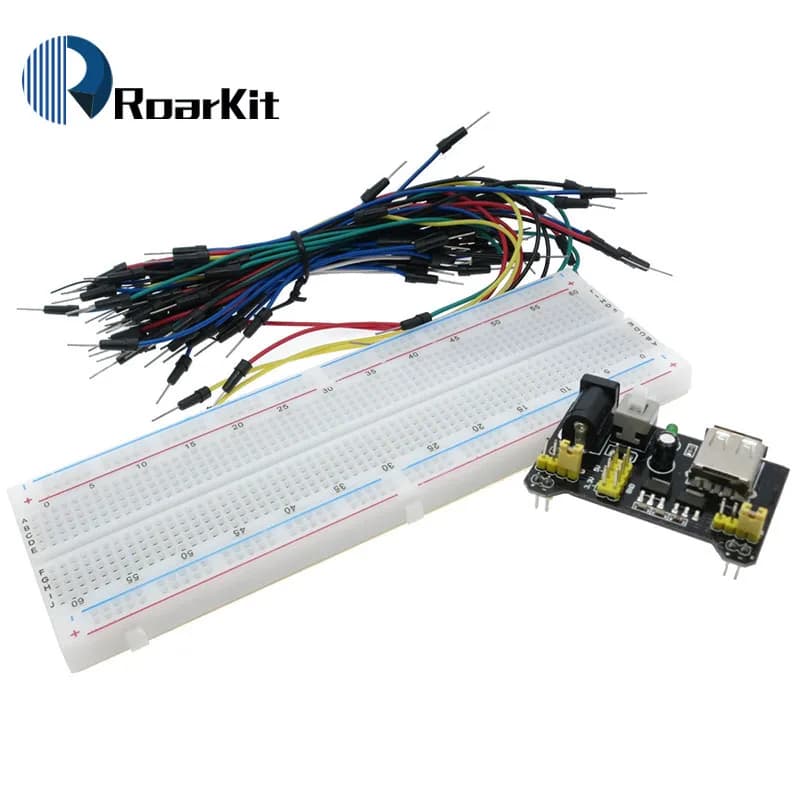 3.3V/5V MB102 Breadboard Power Module+MB-102 830 Points Prototype Bread Board for Arduino Kit +65 Jumper Wires Wholesale