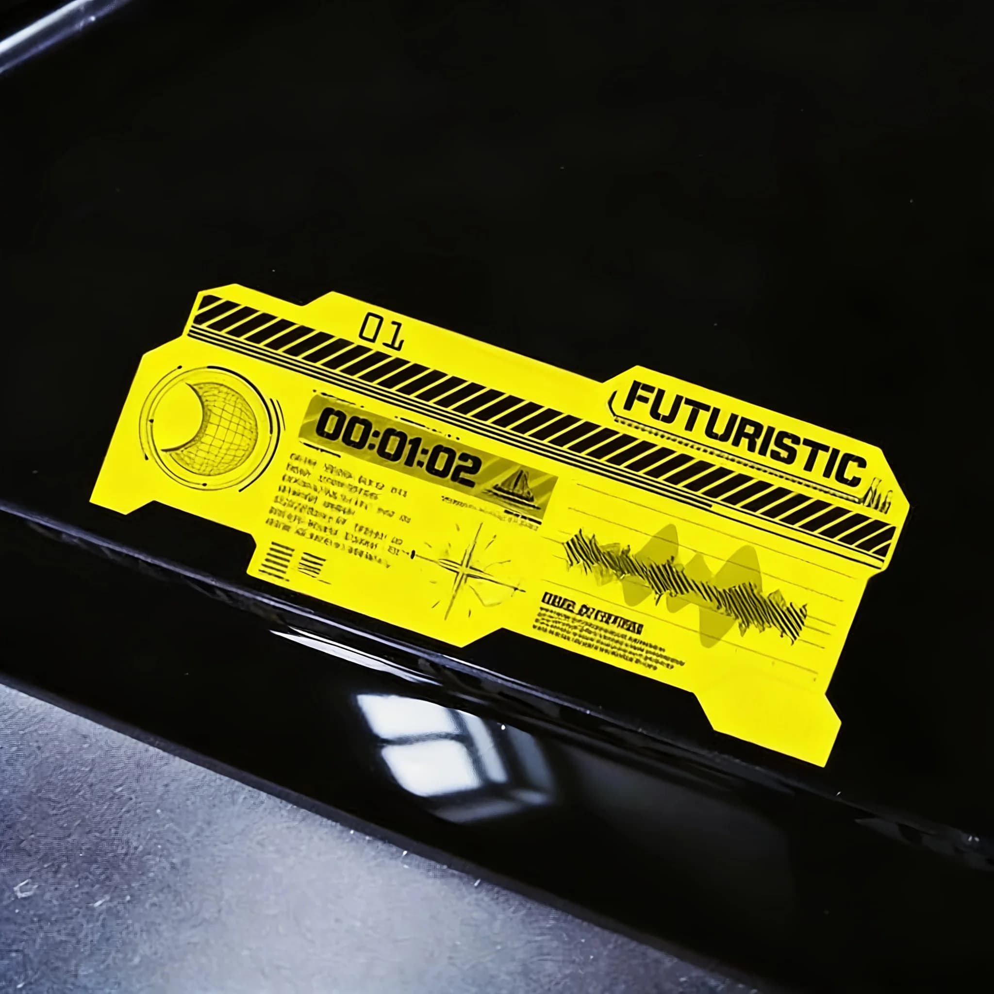 Set di Adesivi Cyberpunk JDM Gialli Riflettenti Impermeabili in Vinile per Casco Moto, Serbatoio Carburante, Scooter