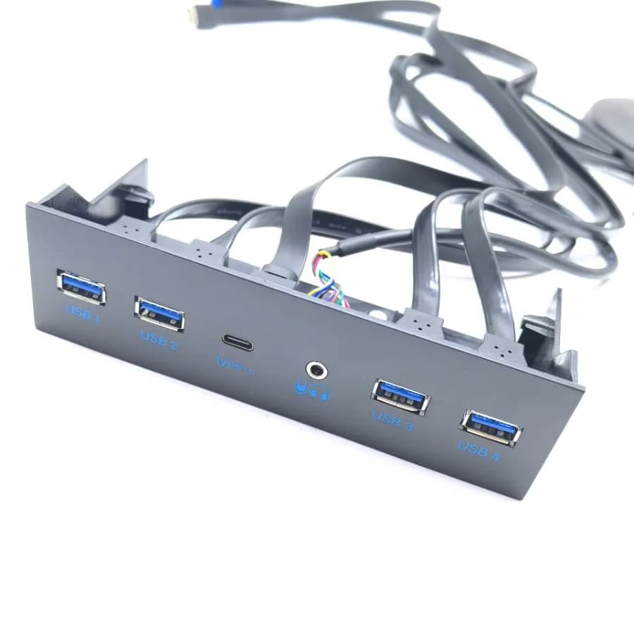 Cavo di prolunga della scheda madre Host Case 19P da 9 pin a 4 porte USB 3.0 HD Audio tipo E tipo C 3.1 Pannello barra anteriore da 5,25 pollici